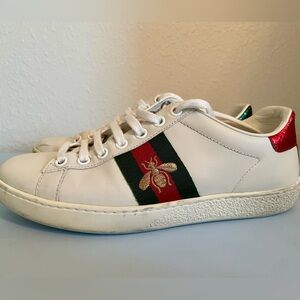 Gucci White Leather Sneakers